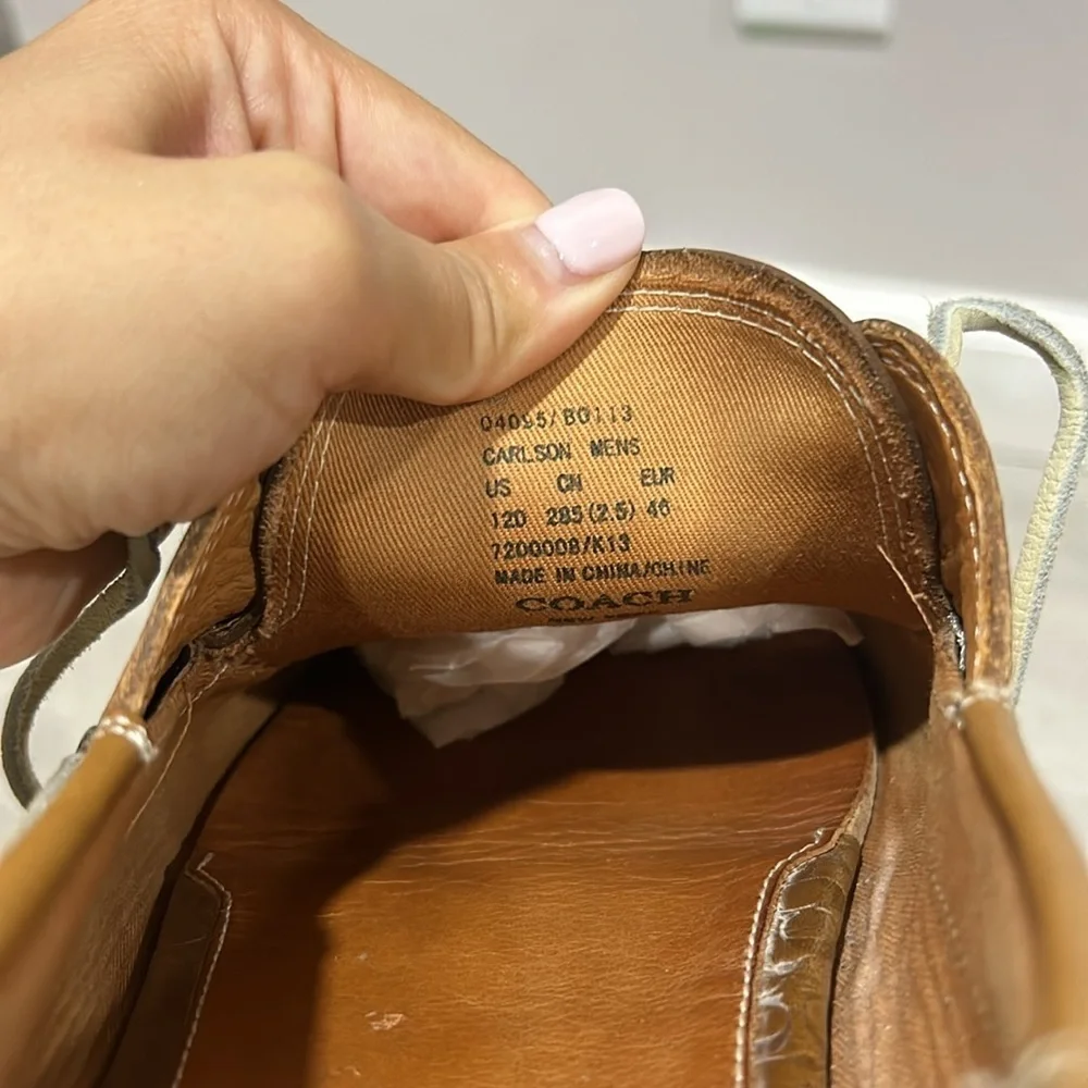 Coach men’s leather boat shoes